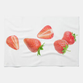 落ちるイチゴ キッチンタオル