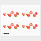 落ちるイチゴ 長方形シール (シート)