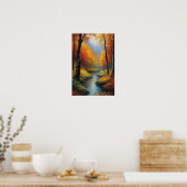 落ちるエレガンス、紅葉 ポスター (キッチン)