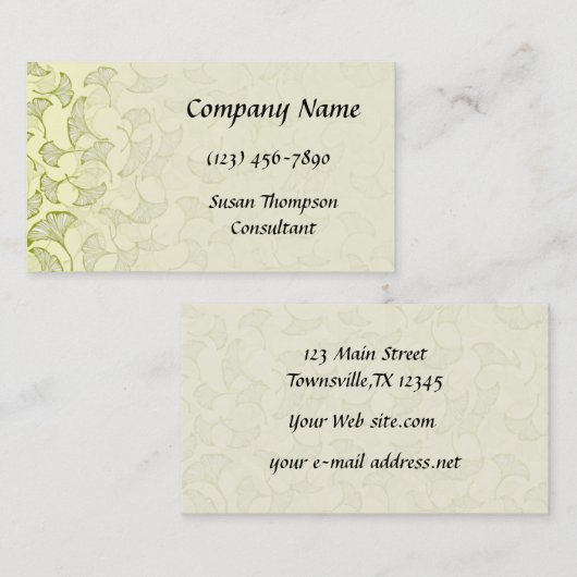 落ちるエレガントな専門のイチョウの葉 名刺 (正面/裏面)