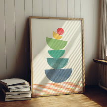 落ちるオレンジ色の抽象芸術ミッドセンチュリー