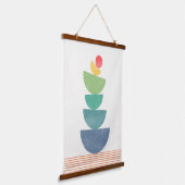 落ちるオレンジ色の抽象芸術ミッドセンチュリー 吊り下げ型タペストリー (傾斜あり)