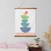 落ちるオレンジ色の抽象芸術ミッドセンチュリー 吊り下げ型タペストリー (寝室)