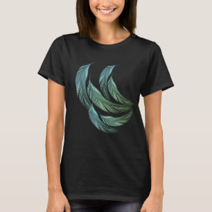 落ちるカラフル羽毛 Tシャツ