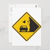 落ちるチキンゾーン高速道路標識 ポストカード (正面/裏面)