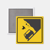 落ちるチキンゾーン高速道路標識 マグネット (正面/裏面)