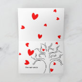 落ちるハートの木のバレンタインのカード シーズンカード (内部)