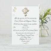 落ちるバラのクロス キリスト教の結婚式招待状 招待状 (スタンド正面)