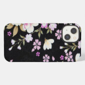 落ちるピンクの花のカスケード iPhoneケース (裏面横)