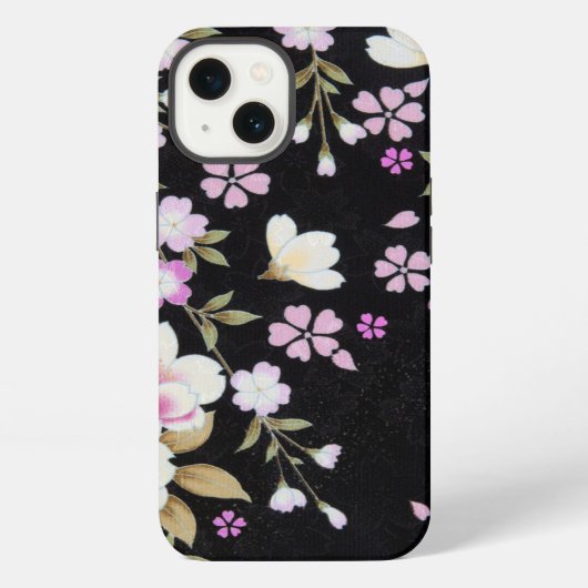 落ちるピンクの花のカスケード iPhoneケース (裏面)
