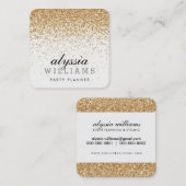 落ちるフェイク金ゴールド紙吹雪かわいいカスケーディングラックス スクエア名刺 (正面/裏面)