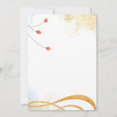 落ちるメロディ水の色のフローラ日付を保存 招待状 (裏面)