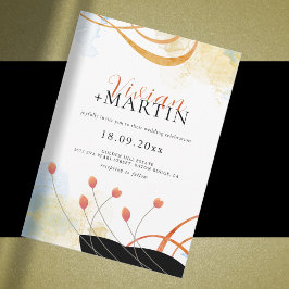 落ちるメロディ詩的な水の色のフローラ結婚 招待状