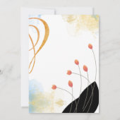 落ちるメロディ詩的な水の色のフローラ結婚 招待状 (裏面)