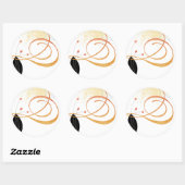 落ちるメロディ詩的な水の色結婚のステッカー ラウンドシール (シート)