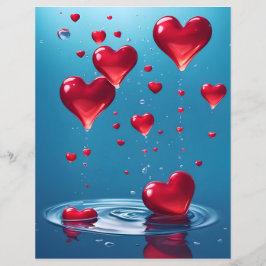 落ちる光沢のある愛のハート