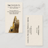 落ちる土が付いている黄色い坑夫を切り取って下さい 名刺 (正面/裏面)