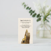 落ちる土が付いている黄色い坑夫を切り取って下さい 名刺 (スタンド正面)