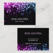 落ちる多彩なグリッターの《写真》ぼけ味の名刺 名刺 (正面/裏面)