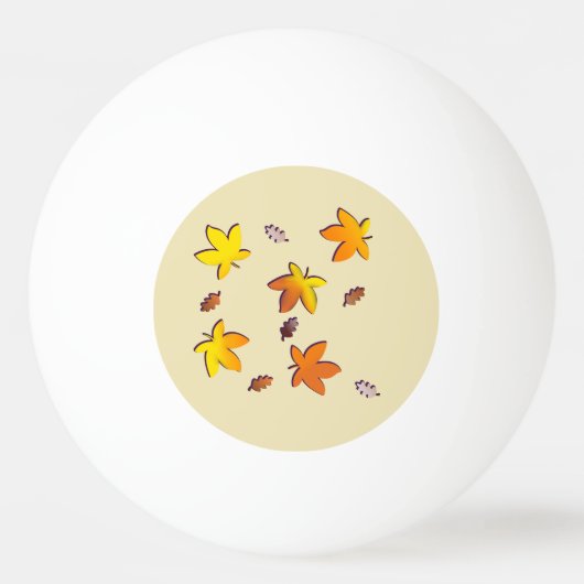 落ちる明るい金紅葉 卓球ボール (正面)