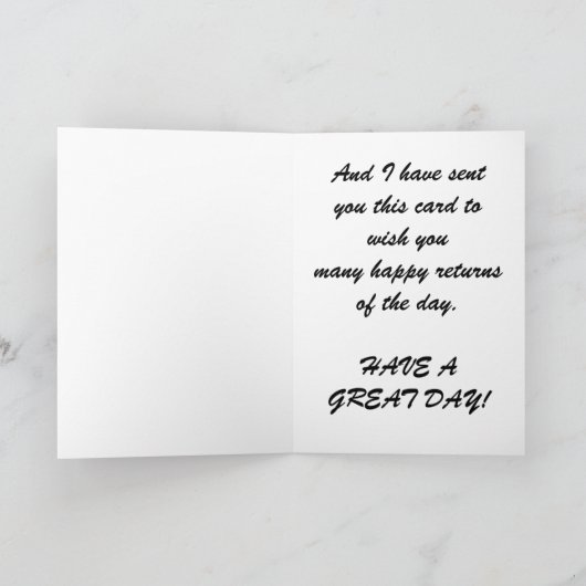 落ちる木のバースデー・カード カード (内部)