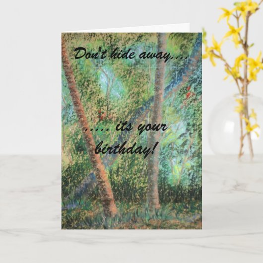 落ちる木のバースデー・カード カード (黄色い花)