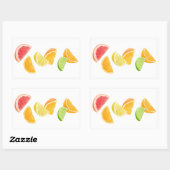 落ちる柑橘類 長方形シール (シート)