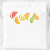 落ちる柑橘類 長方形シール (バッグ)