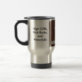 落ちる滝のハイカーのタンブラー トラベルマグ (左)