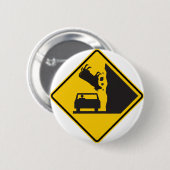 落ちる牛地帯のハイウェーの印 缶バッジ (正面&裏面)