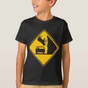 落ちる牛地帯のハイウェーの印 Tシャツ