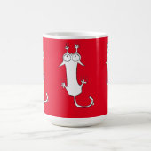 落ちる猫の赤い猫マグカップ コーヒーマグカップ (中央)