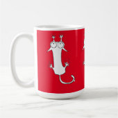 落ちる猫の赤い猫マグカップ コーヒーマグカップ (左)