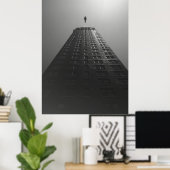 . .落ちる男のスリル満点の白黒のポスター ポスター (ホームオフィス)