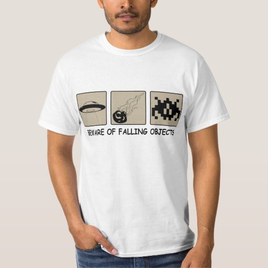 落ちる目的の価値Tシャツの用心して下さい Tシャツ (正面)