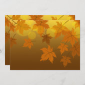 落ちる紅葉とぼけの秋のパターン シーズンカード (正面/裏面)
