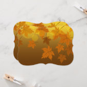 落ちる紅葉とぼけの秋模様 カード (正面/裏面インサイチュ)