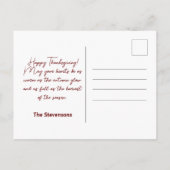 落ちる紅葉の紙のテクスチャ　サンクスギビング ポストカード (裏面)