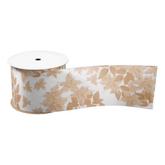 落ちる紅葉リボン サテンリボン (リール)