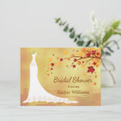 落ちる紅葉結婚ズガウンブライダルシャワー 招待状 (スタンド正面)