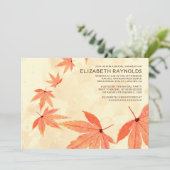 落ちる素朴な葉のブライダルシャワー招待状 招待状 (スタンド正面)