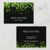 落ちる緑および黒いグリッターの名刺 名刺 (正面/裏面)