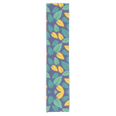 落ちる緑と黄葉色のパターン ショートテーブルランナー (正面)