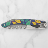 落ちる緑と黄葉色のパターン ソムリエナイフ (裏面)