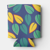 落ちる緑と黄葉色のパターン 缶クーラー (裏面)