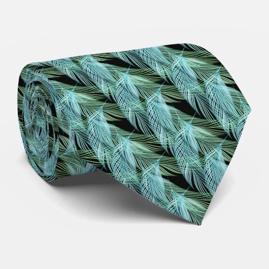 落ちる緑の羽の抽象芸術 ネクタイ (ロール)