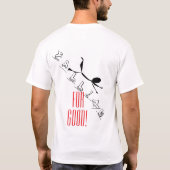 落ちる良いタイポグラフィスティックのフィギュアアート Tシャツ (裏面)