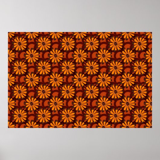 落ちる花の絵、落書き、グランジ テクstu ポスター (正面)