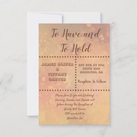 落ちる葉と点 招待状 (正面)