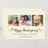 落ちる葉の幸せな感謝祭の写真 シーズンカード (正面/裏面)